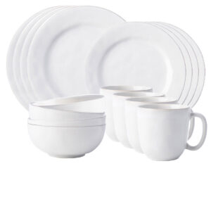 Versatile White Sixteen Piece Dinnerware Set