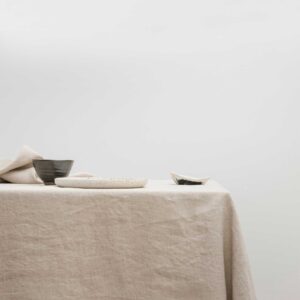 Washed Linen Dining Tablecloth in Natural