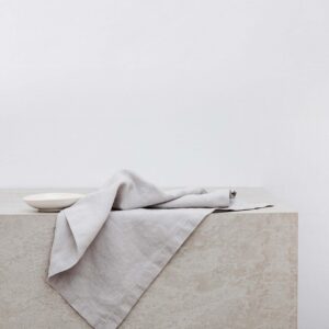 Washed Linen Dining Napkin Set in Smoke Gray