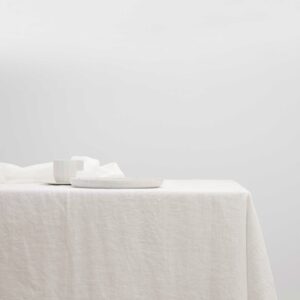 Washed Linen Dining Tablecloth in Ivory