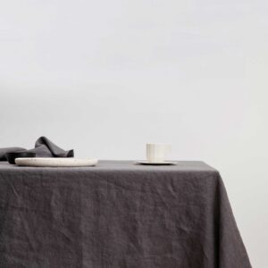 Washed Linen Dining Tablecloth in Slate