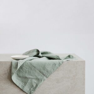 Washed Linen Dining Napkin Set in Sage