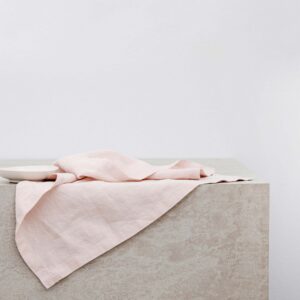 Washed Linen Dining Napkin Set in Blush