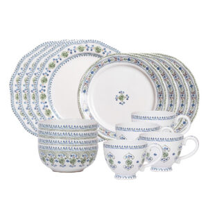 Charming Soft Blue Sixteen Piece Dinnerware Set