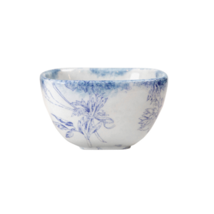 Blue Ceramic Footed Compote Bowl Finish