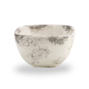 Blue Ceramic Footed Compote Bowl Profile