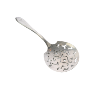 Natural Metal Serving Spoon with Decorative Finish