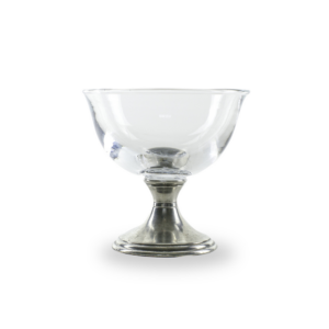 White Polished Metal Footed Compote Bowl