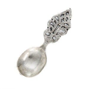Natural Metal Serving Spoon with Decorative Finish Profile