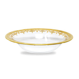 Gold Elegant Glass Footed Compote Bowl