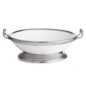 White Metal Footed Compote Bowl Style