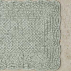 Embroidered Linen Dining Placemat Set in Sage